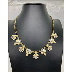 J.Crew White & Clear Rhinestone Statement Necklace | 22"